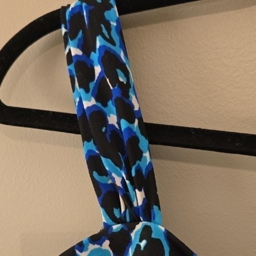 Miraclesuit Blue Cheetah Animal Print Ruched Shaping One Piece Swimsuit 12 - Picture 7 of 10
